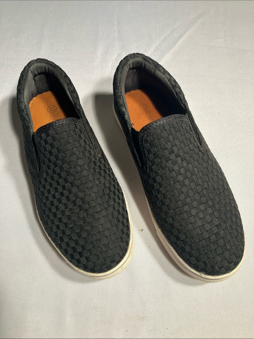 bernie mev. Women's Black Woven Slip-On Sneakers
